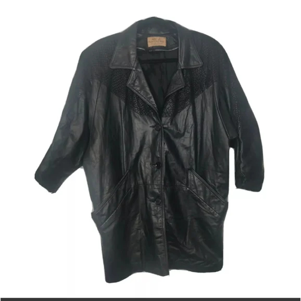 Vintage 80s Black leather jacket